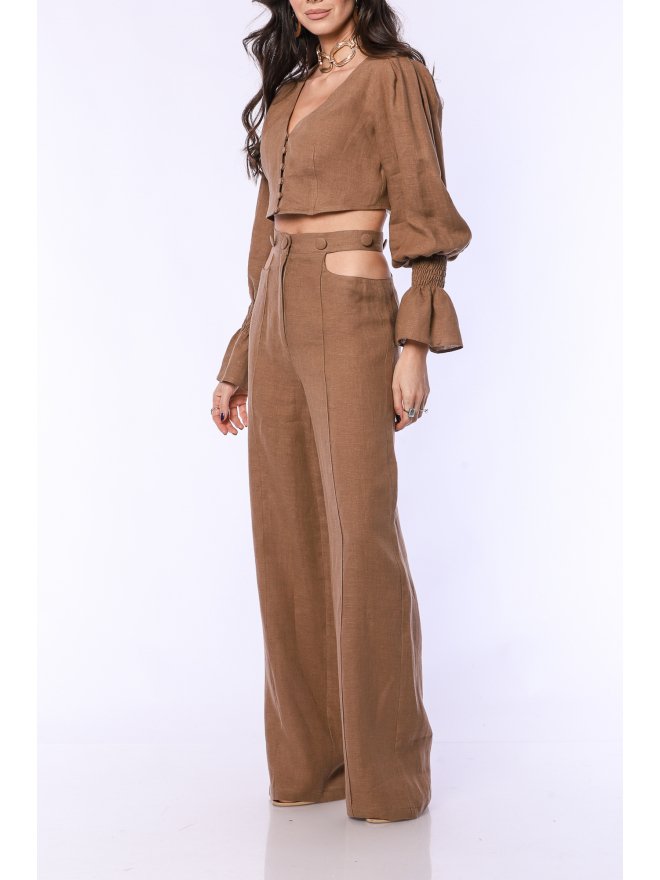 TGH LINO SUNSHINE PUFFED SLEEVES CROP TOP
