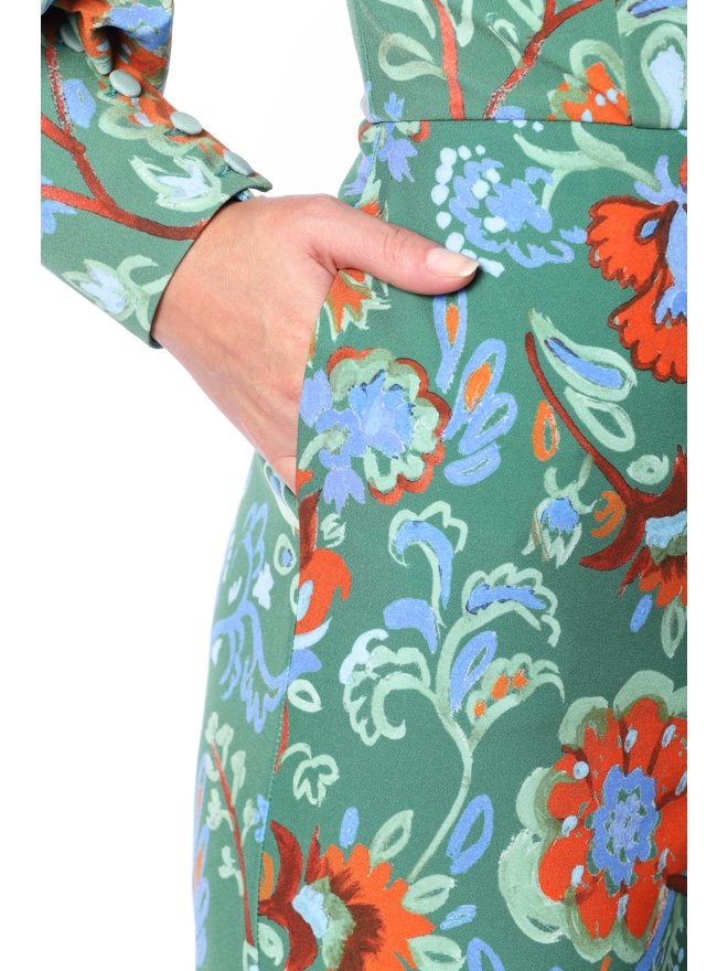 TGH SALOPETA OFF-SHOULDERS CU PANTALONI LARGI SI IMPRIMEU FOREST
