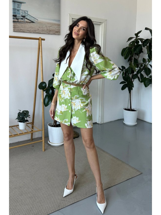 TGH PETAL PERFECTION POINTED COLLAR MINI DRESS