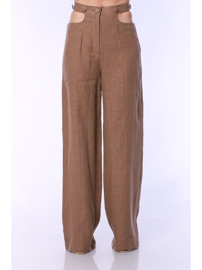 TGH LINO HIGH WAIST CROPPED POCKETS TROUSERS