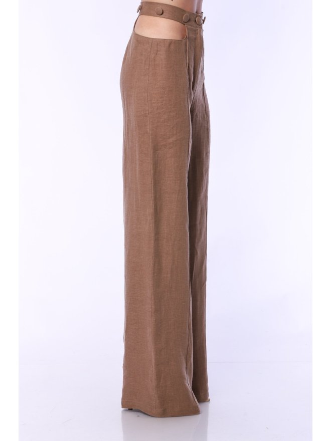 TGH LINO HIGH WAIST CROPPED POCKETS TROUSERS