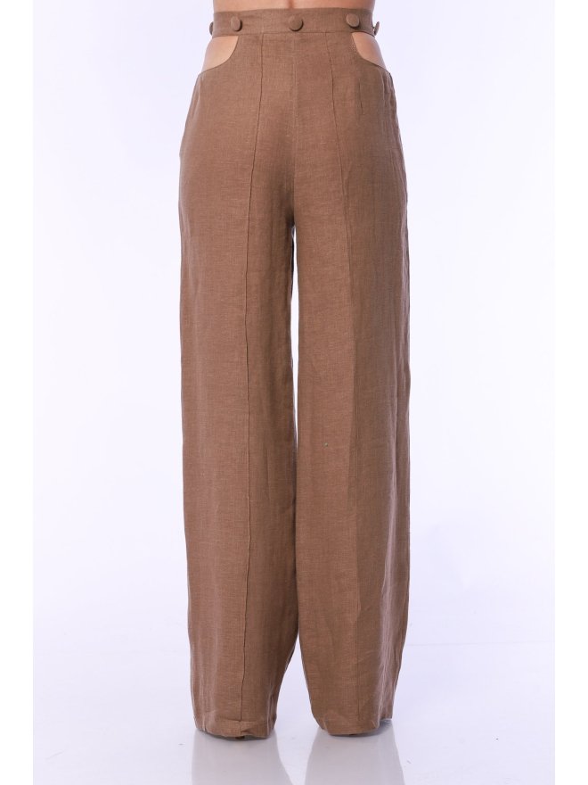 TGH LINO HIGH WAIST CROPPED POCKETS TROUSERS