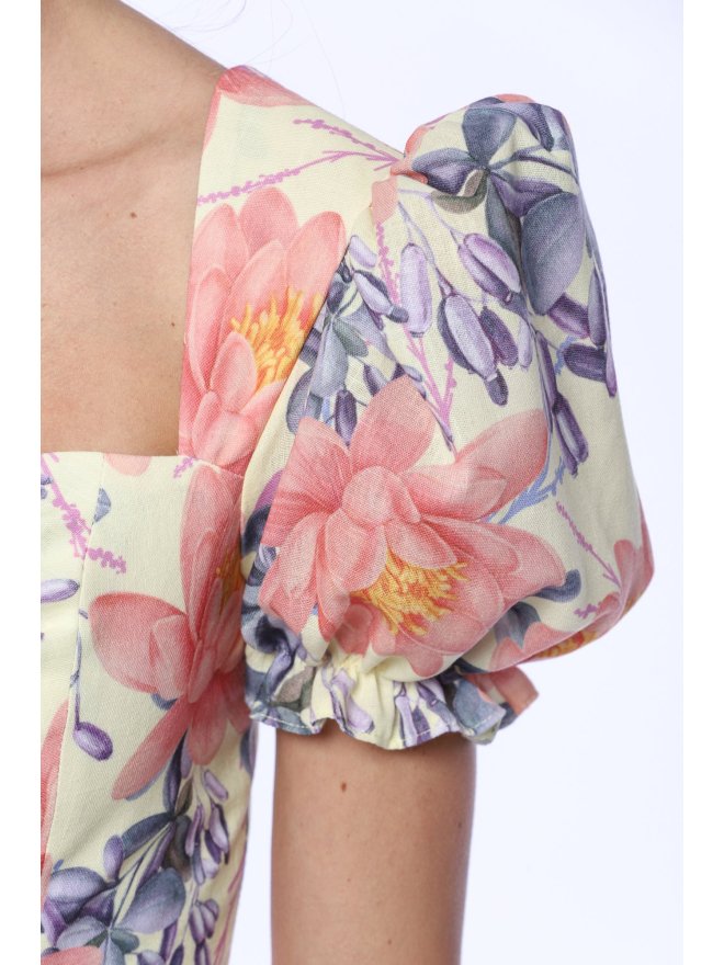 TGH LINO FLORAL HEAVEN BOHO MIDI DRESS