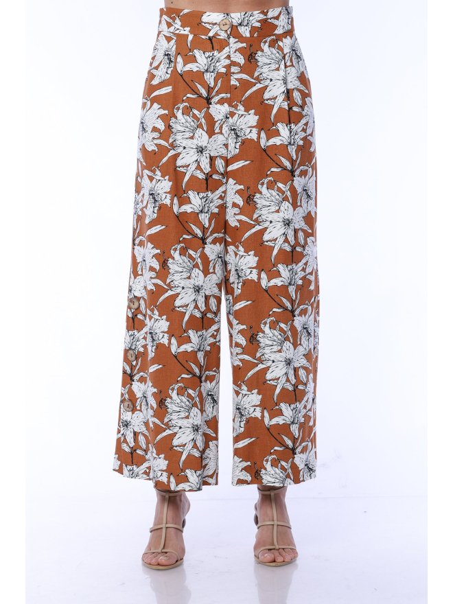 TGH LINO FLORAL PRINT CULOTTES PANTS