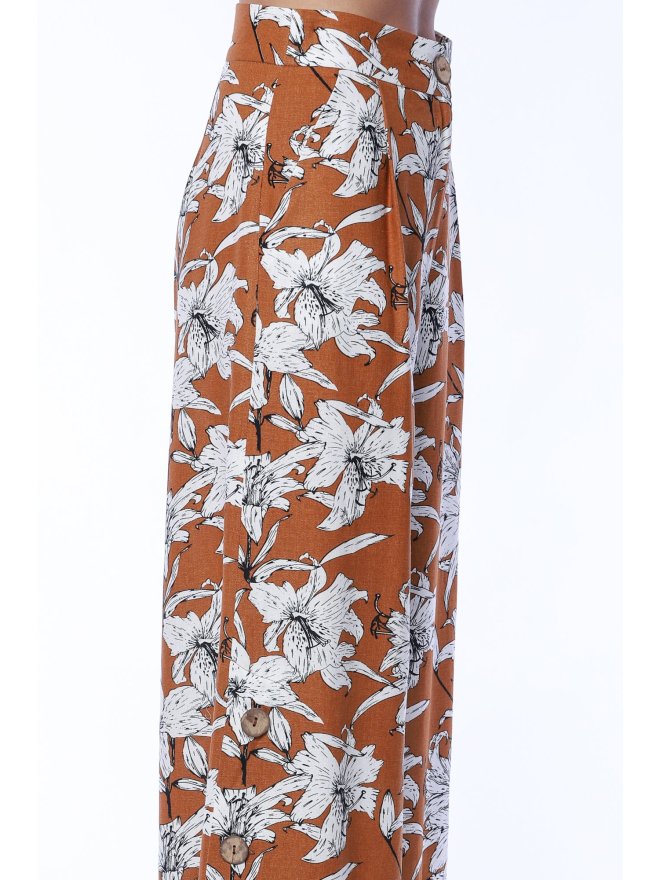 TGH LINO FLORAL PRINT CULOTTES PANTS
