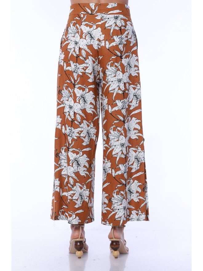 TGH LINO FLORAL PRINT CULOTTES PANTS