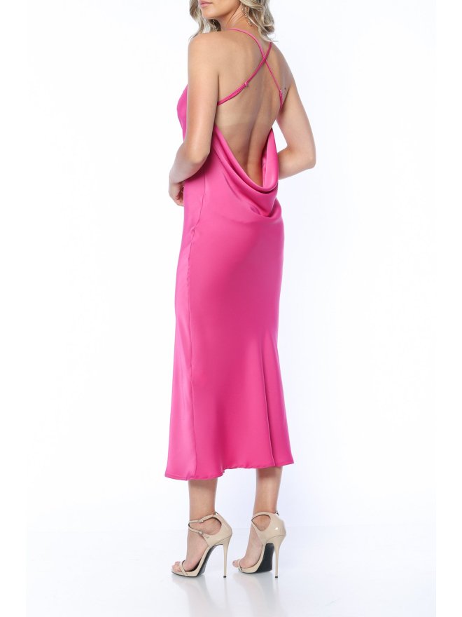 POESSE SUMMER EVENT SATIN MIDI DRESS