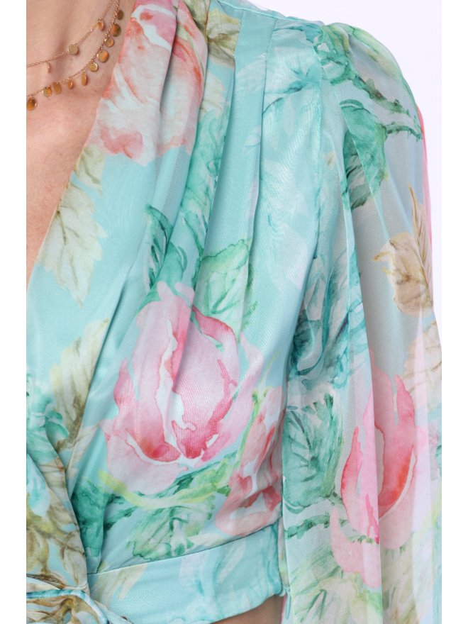 TGH AQUA ROSE CROPPED MAXI DRESS