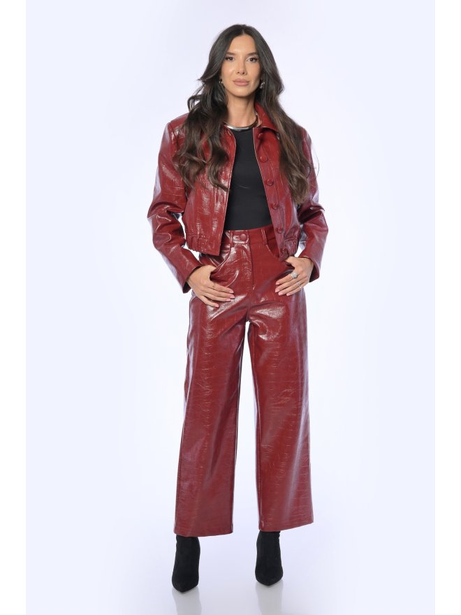 TGH PANTALONI DIN PIELE CRANBERRY CRUSH 