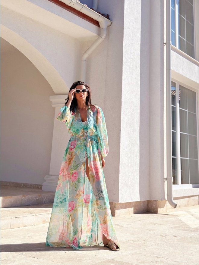 TGH BEACH ESQUIZE MULTICOLOR MAXI DRESS