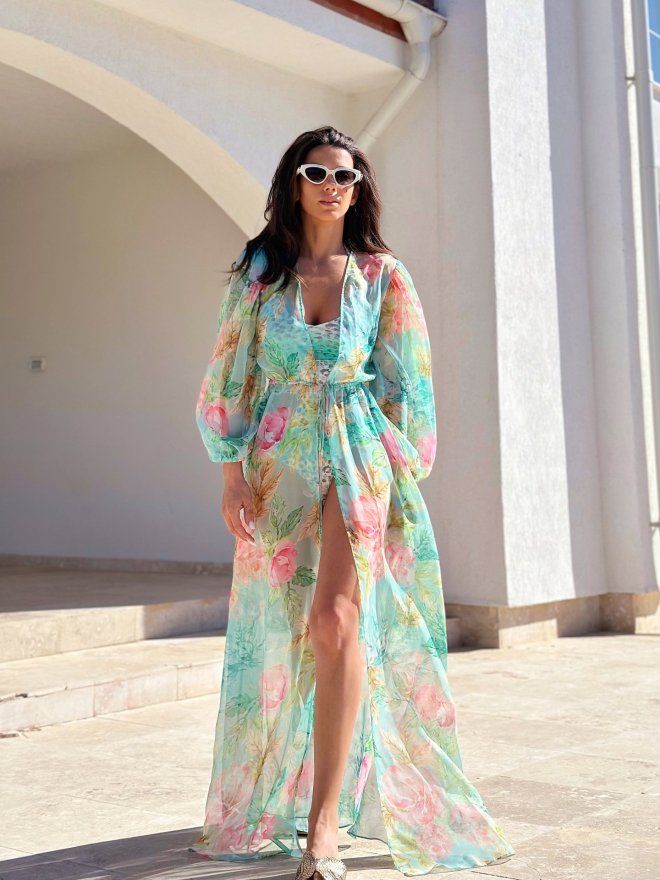 TGH BEACH ESQUIZE MULTICOLOR MAXI DRESS