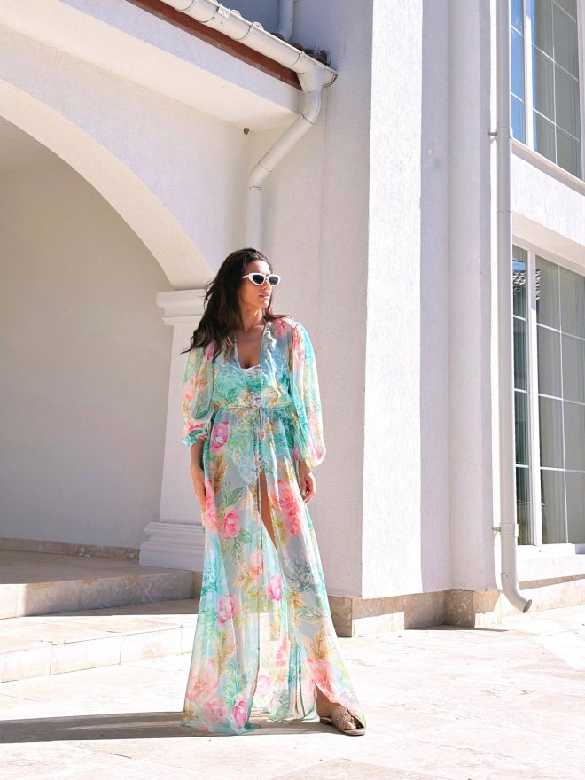 TGH BEACH ESQUIZE MULTICOLOR MAXI DRESS