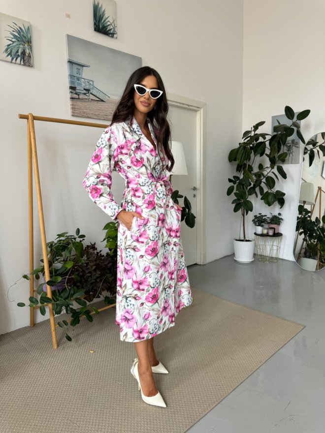 TGH FLORAL SPLASH TRENCH