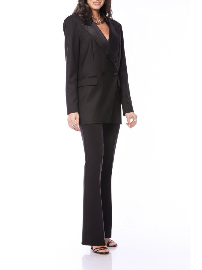 TGH SATIN LAPELS ONE BUTTON BLAZER