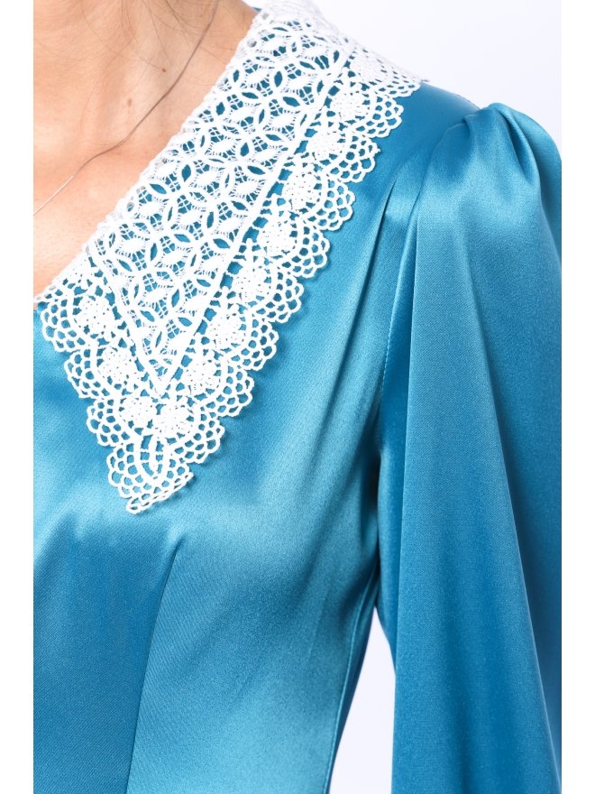 TGH ROCHIE MIDI DIN SATIN SPECTACULAR CU GULER MACRAME