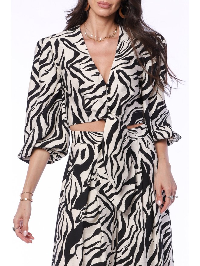 TGH ZEBRA VIBE 3/4 SLEEVIS TOP