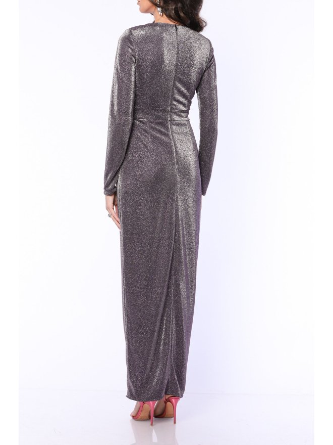 TGH SHINY CRIS-CROSS FRONT MAXI DRESS