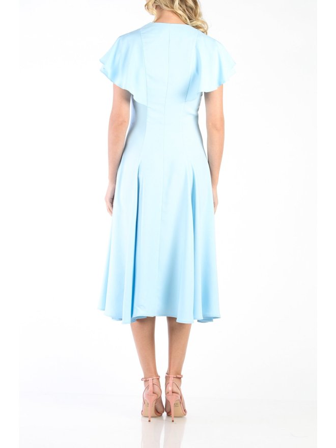 CARLA PLEATED BUTTON-UP MIDI DRESS