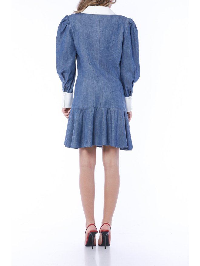 TGH MINI DRESS ECLIPSE DENIM WITH POINTED COLLAR