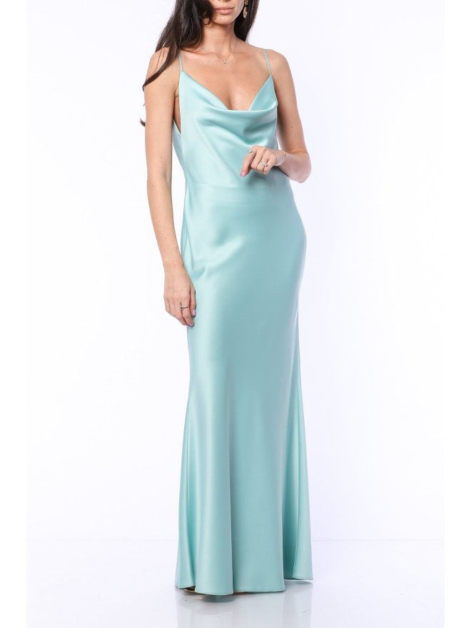 TGH OPEN BACK CHAINS SATIN MAXI DRESS