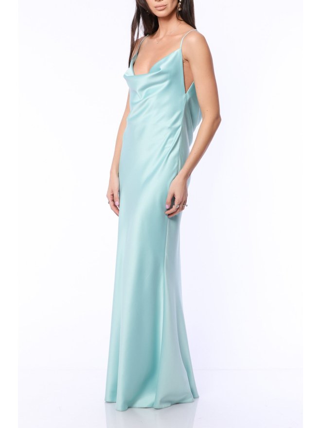 TGH OPEN BACK CHAINS SATIN MAXI DRESS