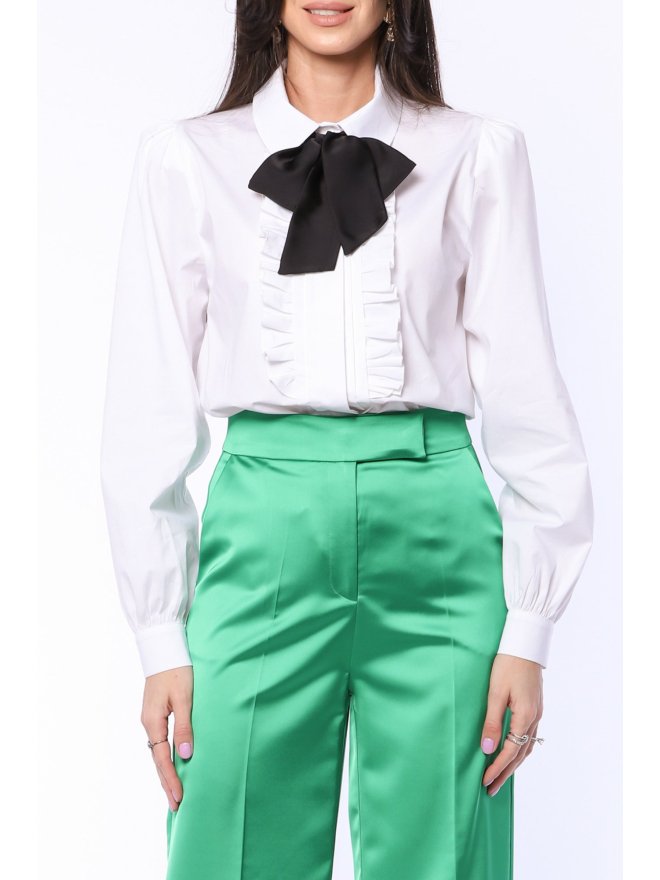 TGH RETRO INSPO JABOT & CONTRAST BOW SHIRT