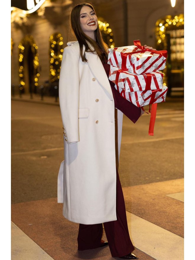 TGH PALTON MIDI POLISHED CU NASTURI AURII