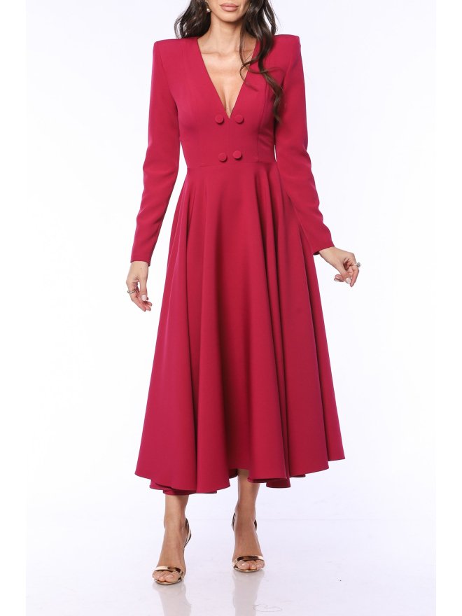 TGH Dress for Any Day V-Neck Flared Dress