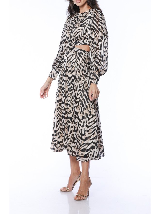 TGH ROCHIE MIDI JUNGLE CU SPATELE DECUPAT SI SNUR 