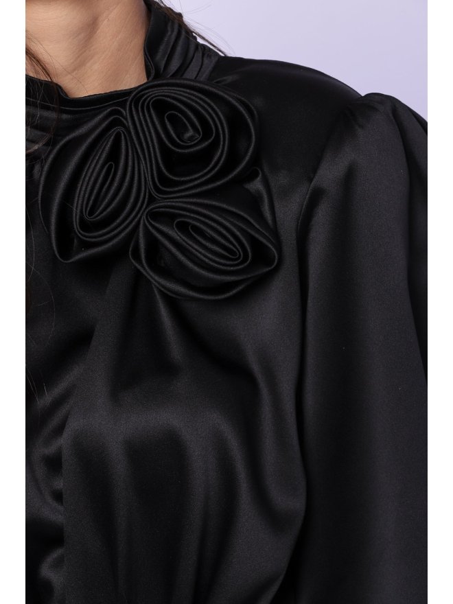 TGH ROCHIE MINI DIN SATIN DELICACY CU TRANDAFIRI APLICATI