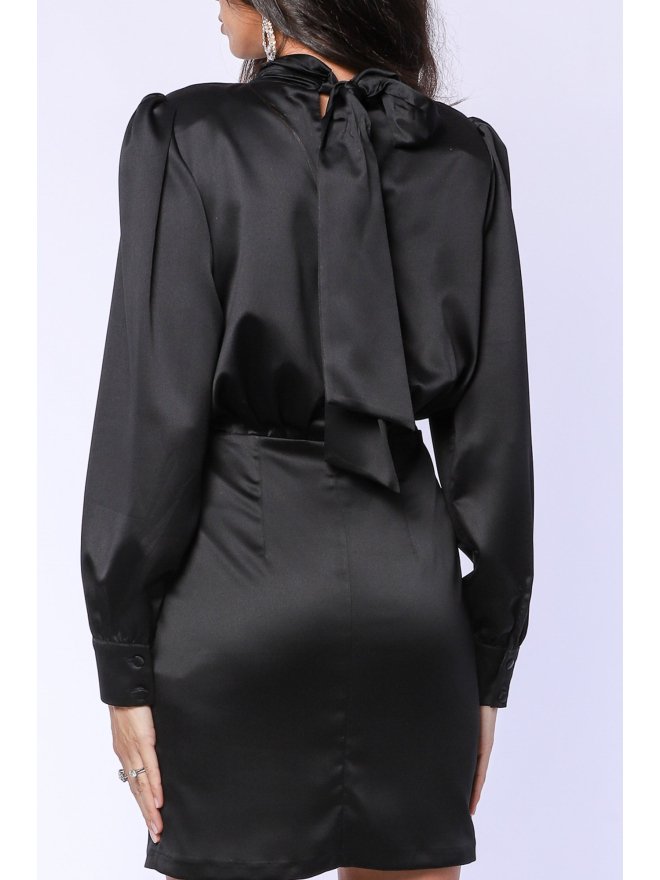 TGH ROCHIE MINI DIN SATIN DELICACY CU TRANDAFIRI APLICATI