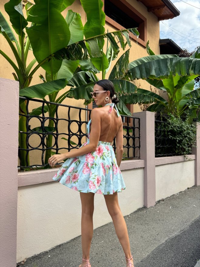 TGH CROPPED BACK ROSE BLISS MINI DRESS 