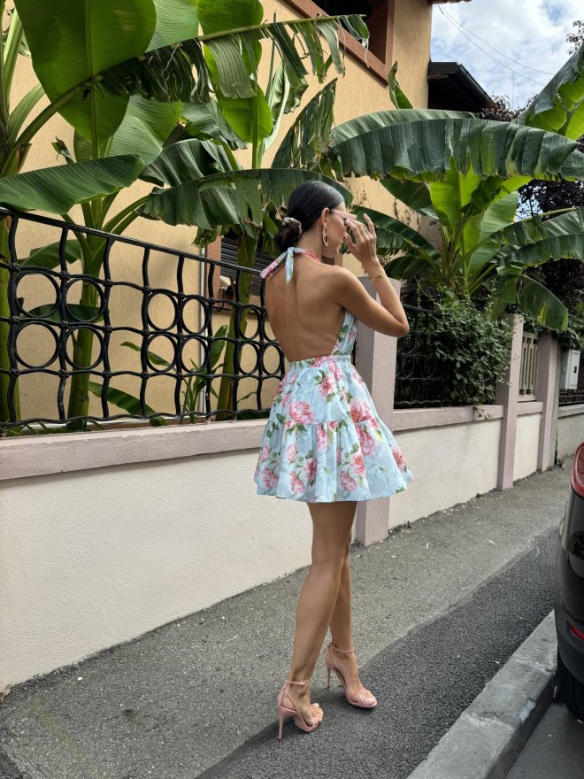 TGH CROPPED BACK ROSE BLISS MINI DRESS 