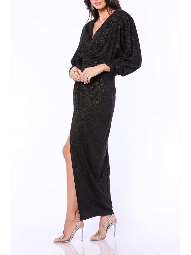 TGH ROCHIE MAXI GLITTERY LYCRA CU SLIT IN FATA