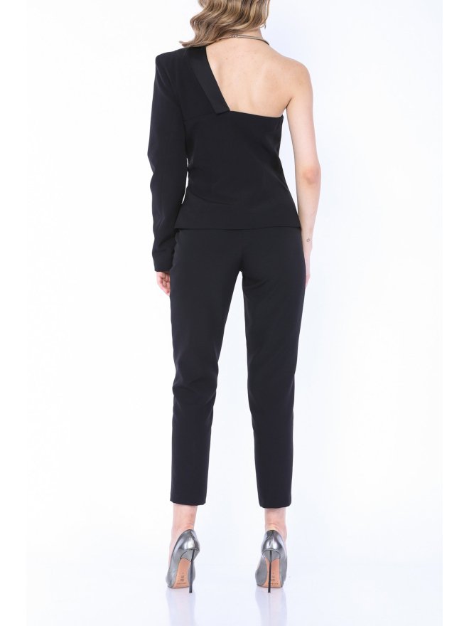 MARMURI ONE-SLEEVE BLAZER STYLE CIGARETTE JUMPSUIT