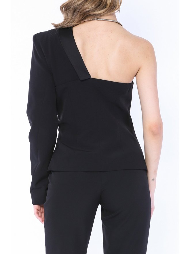 MARMURI ONE-SLEEVE BLAZER STYLE CIGARETTE JUMPSUIT