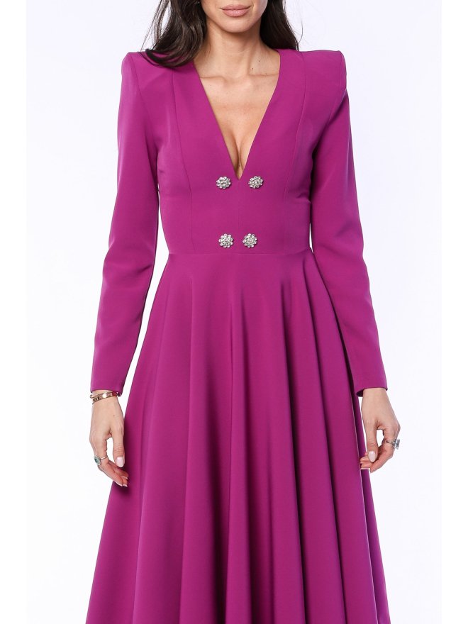 TGH SOPHISTICATION JEWELLERY BUTTONS MIDI DRESS