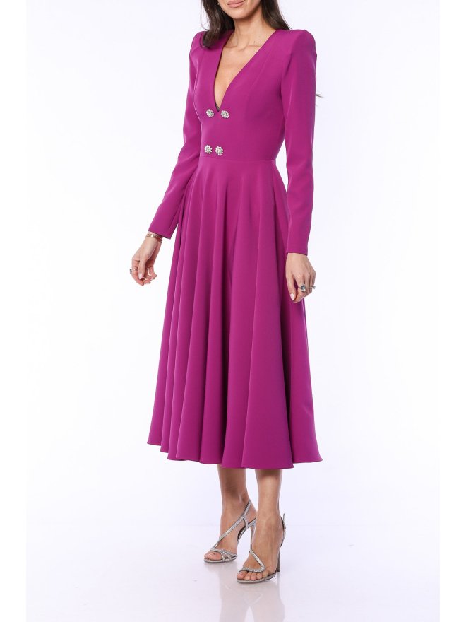 TGH SOPHISTICATION JEWELLERY BUTTONS MIDI DRESS