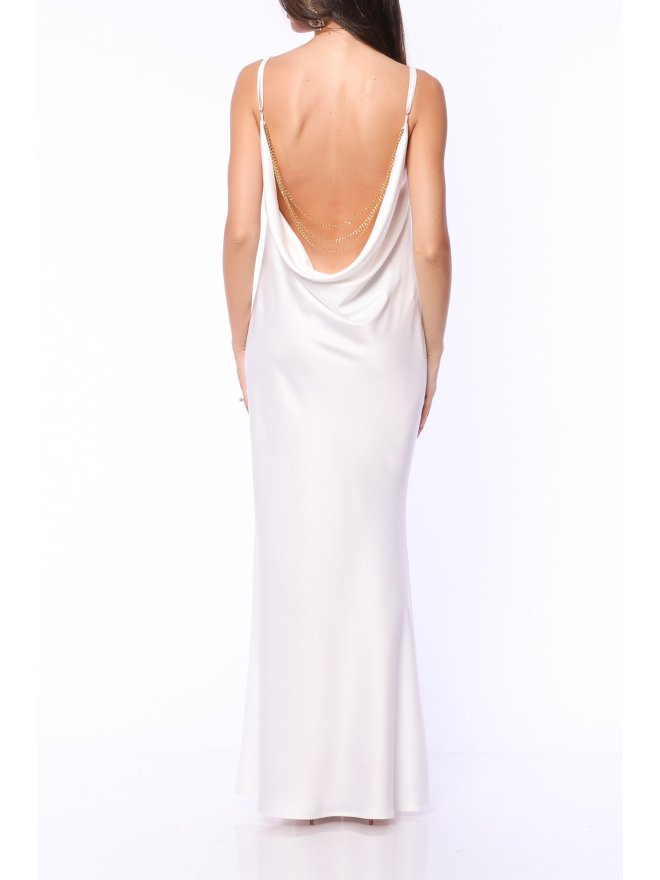 TGH OPEN BACK CHAINS SATIN MAXI DRESS