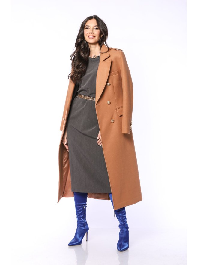 TGH PALTON MIDI POLISHED CU NASTURI AURII