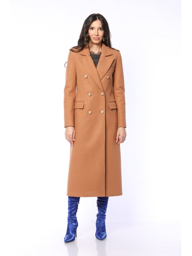 TGH PALTON MIDI POLISHED CU NASTURI AURII