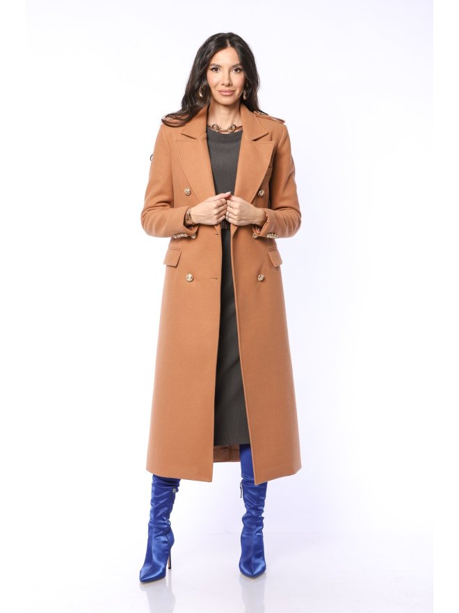 TGH PALTON MIDI POLISHED CU NASTURI AURII