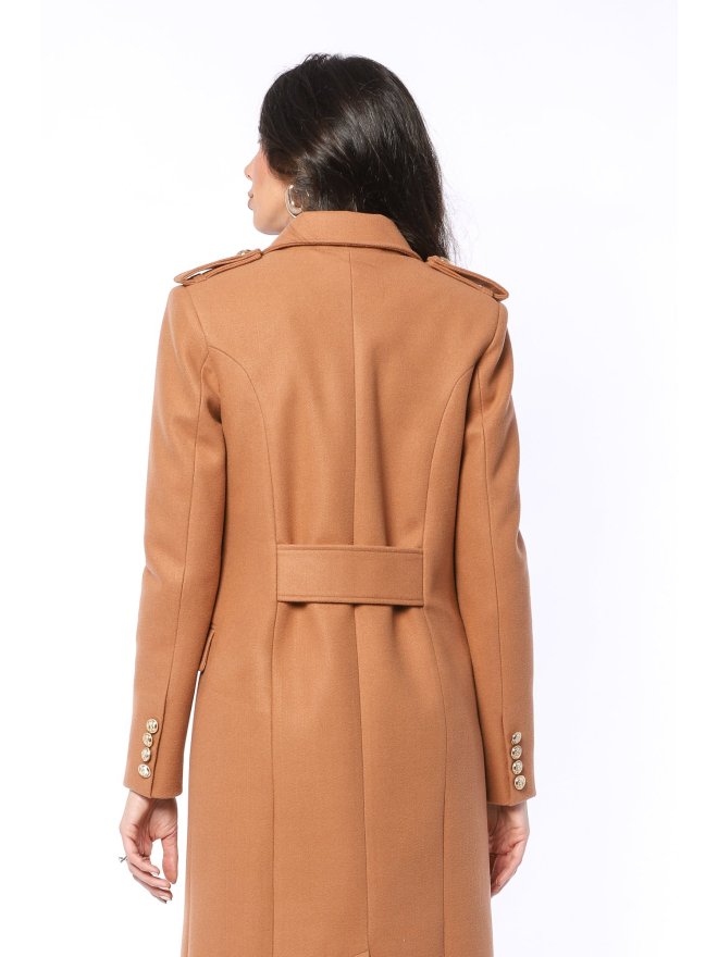 TGH PALTON MIDI POLISHED CU NASTURI AURII