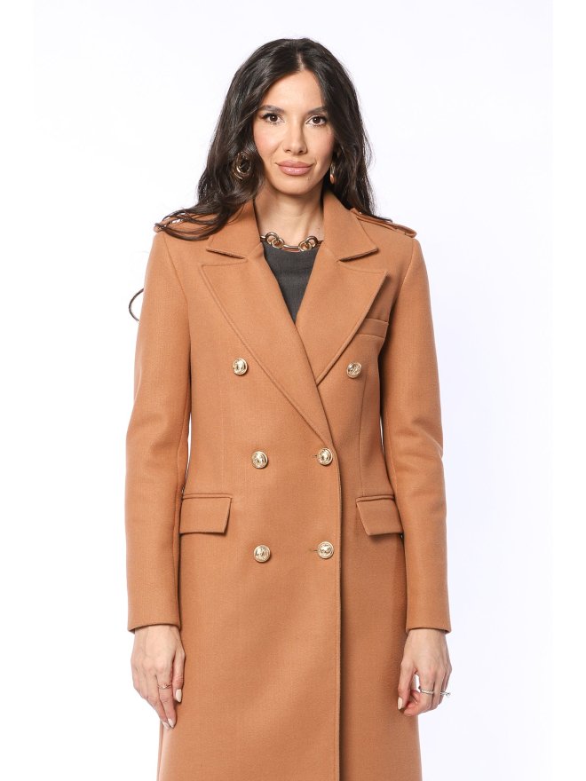 TGH PALTON MIDI POLISHED CU NASTURI AURII