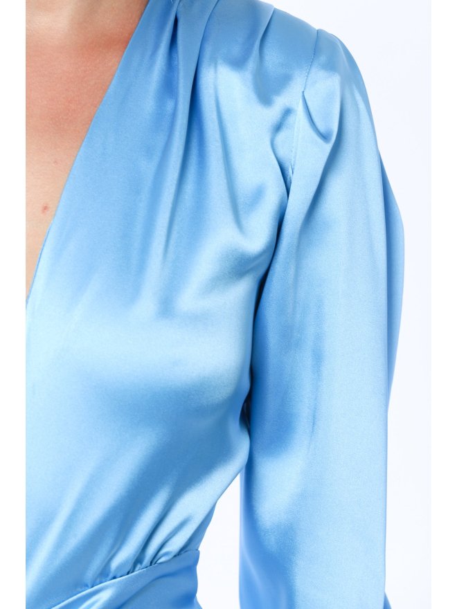 TGH DRAPERY SATIN MIDI DRESS