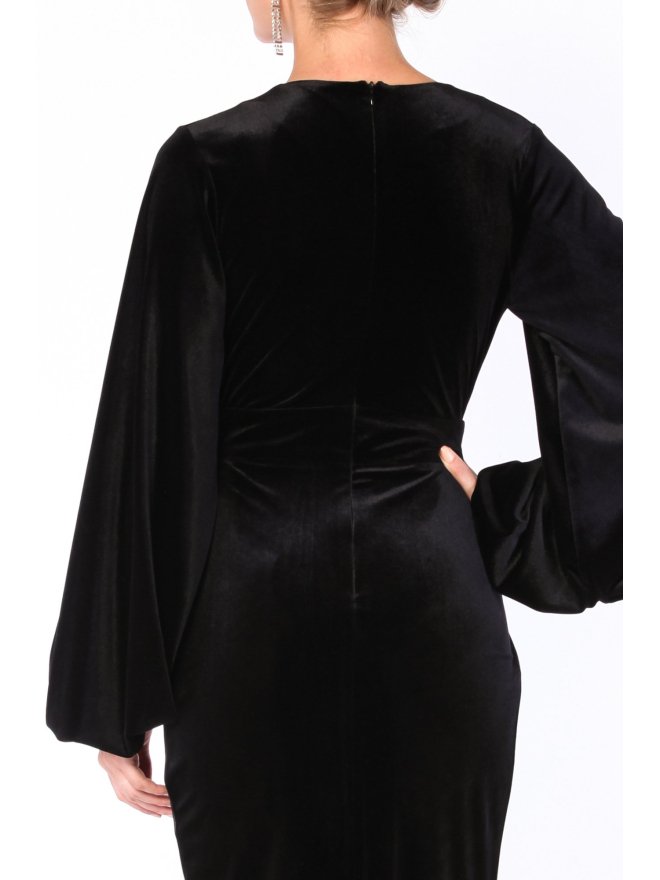 TGH GLAM ROCHIE MAXI DIN CATIFEA CU MANECI BUFANTE