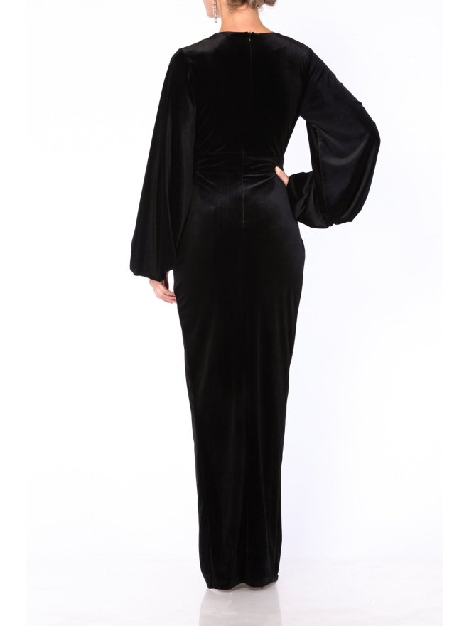 TGH GLAM ROCHIE MAXI DIN CATIFEA CU MANECI BUFANTE