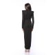 TGH SHIMMERING PUFFED SHOULDERS DEEP SLIT MAXI DRESS