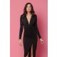 TGH CONTOURING V-NECK ASYMMETRIC MIDI DRESS