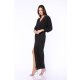 TGH GLITTERY LYCRA FRONT SLIT MAXI DRESS